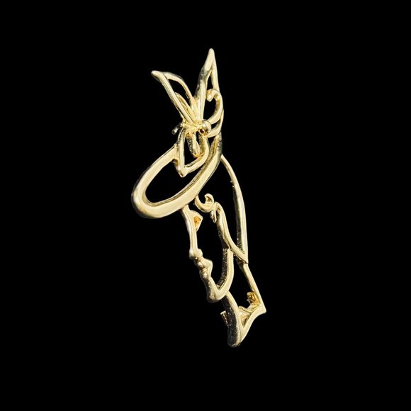 Vintage Lady Remington Gold Tone Fashion Woman Brooch (5009) - Picture 2 of 5